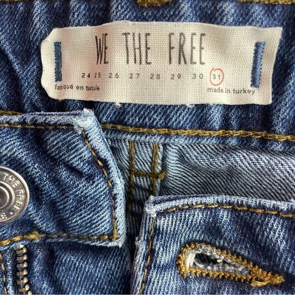 We The Free People High Waist Ankle Cropped Cotton Denim Mom jeans womens 31 - Picture 12 of 15